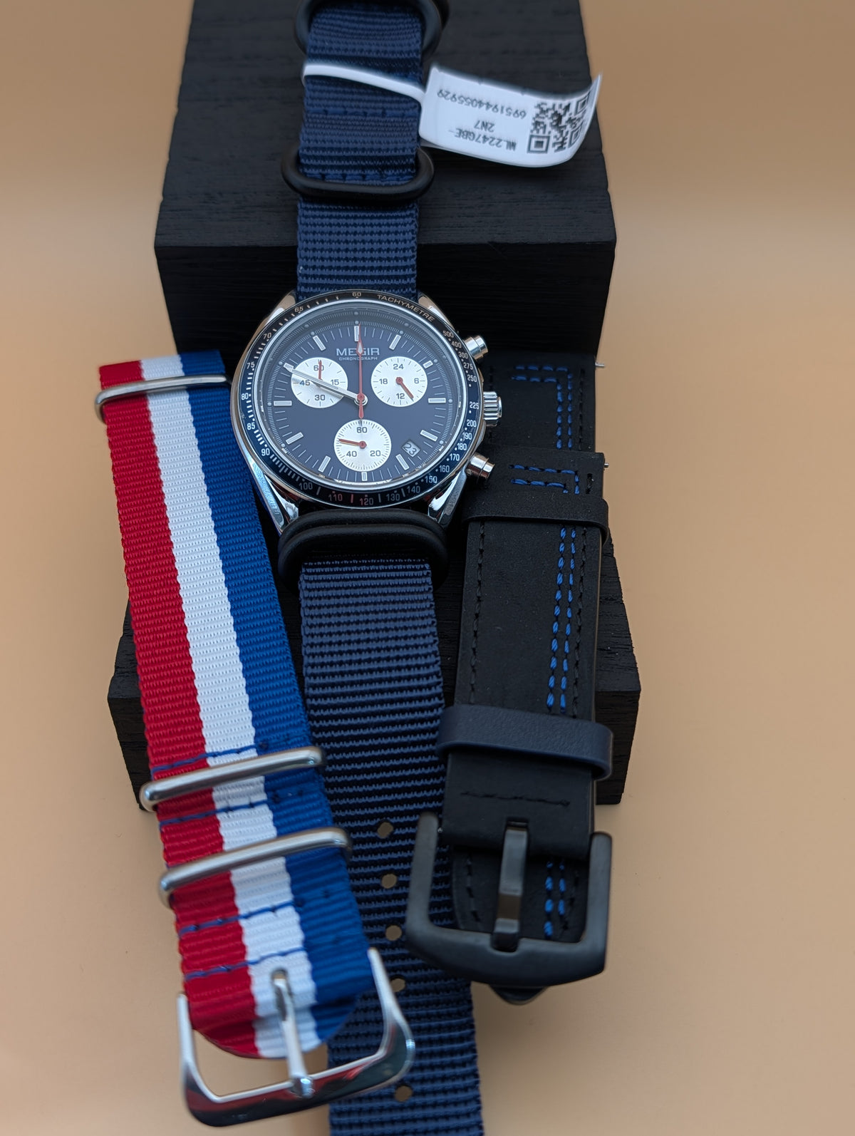 Megir MG-2247 Men's Chronograph watch - 42mm (comes with 2 bonus straps)