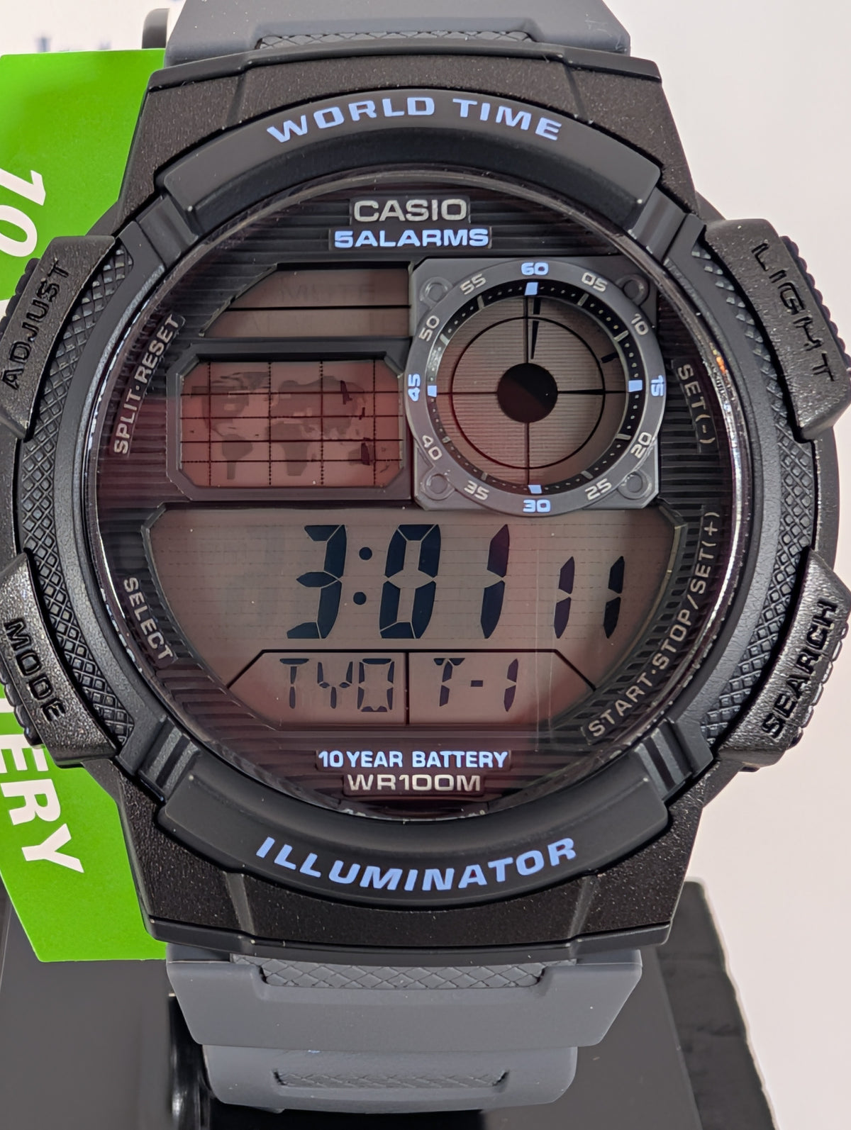 Casio World Time Digital Men's Watch - 45mm