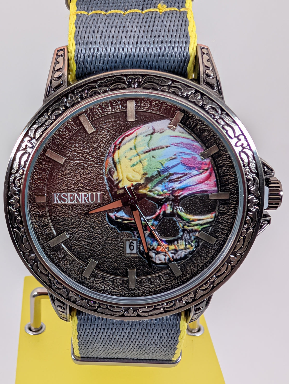 KSENRUI Iridescent Skull Men's Watch with bonus NATO strap - 45mm