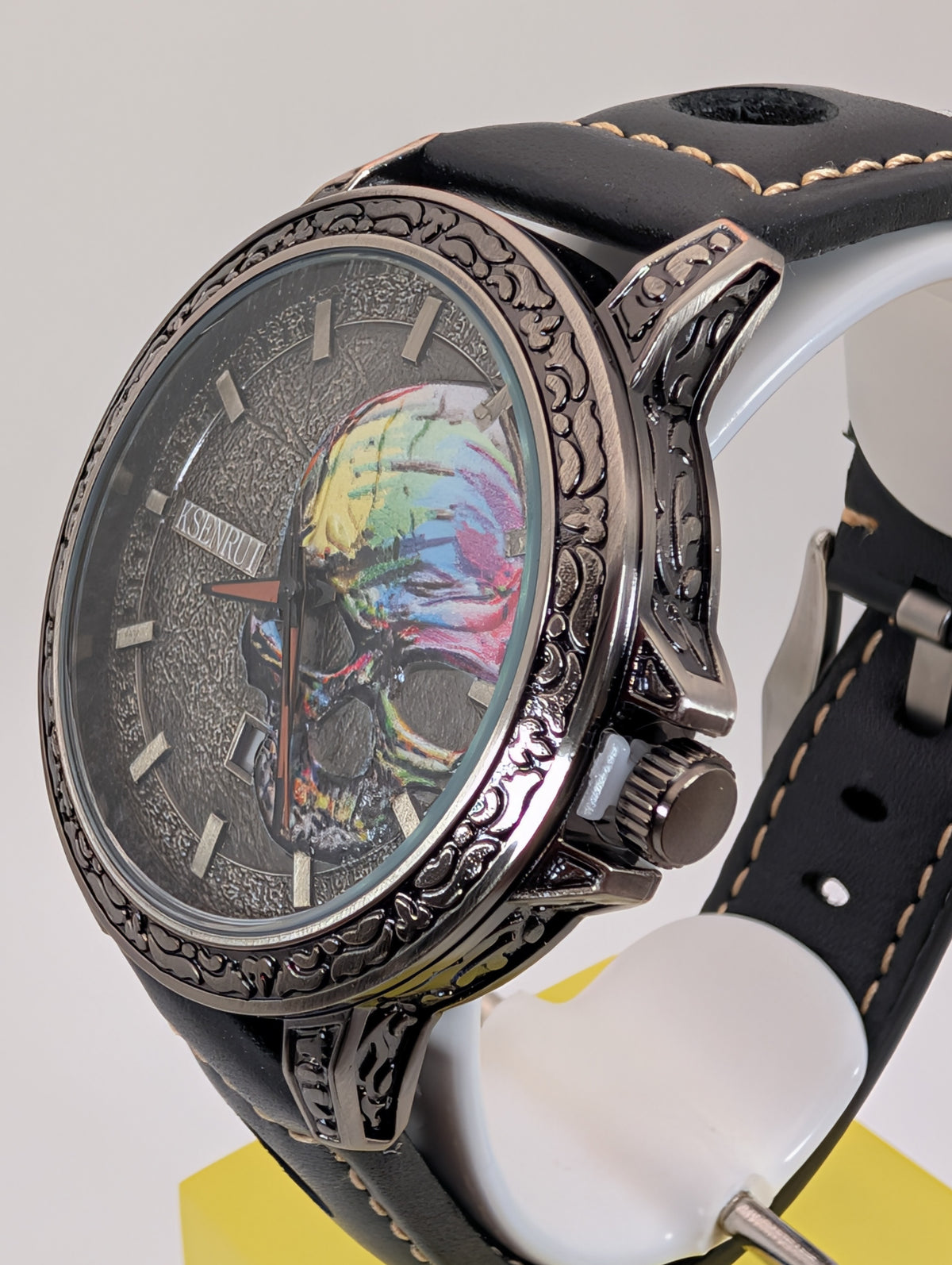 KSENRUI Iridescent Skull Men's Watch with bonus NATO strap - 45mm