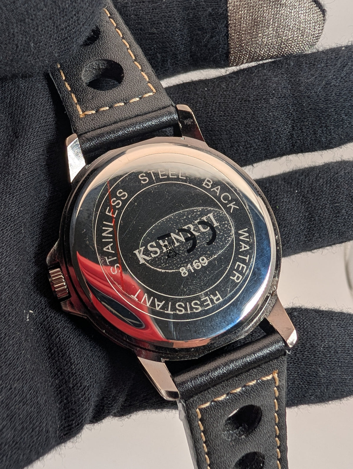 KSENRUI Iridescent Skull Men's Watch with bonus NATO strap - 45mm