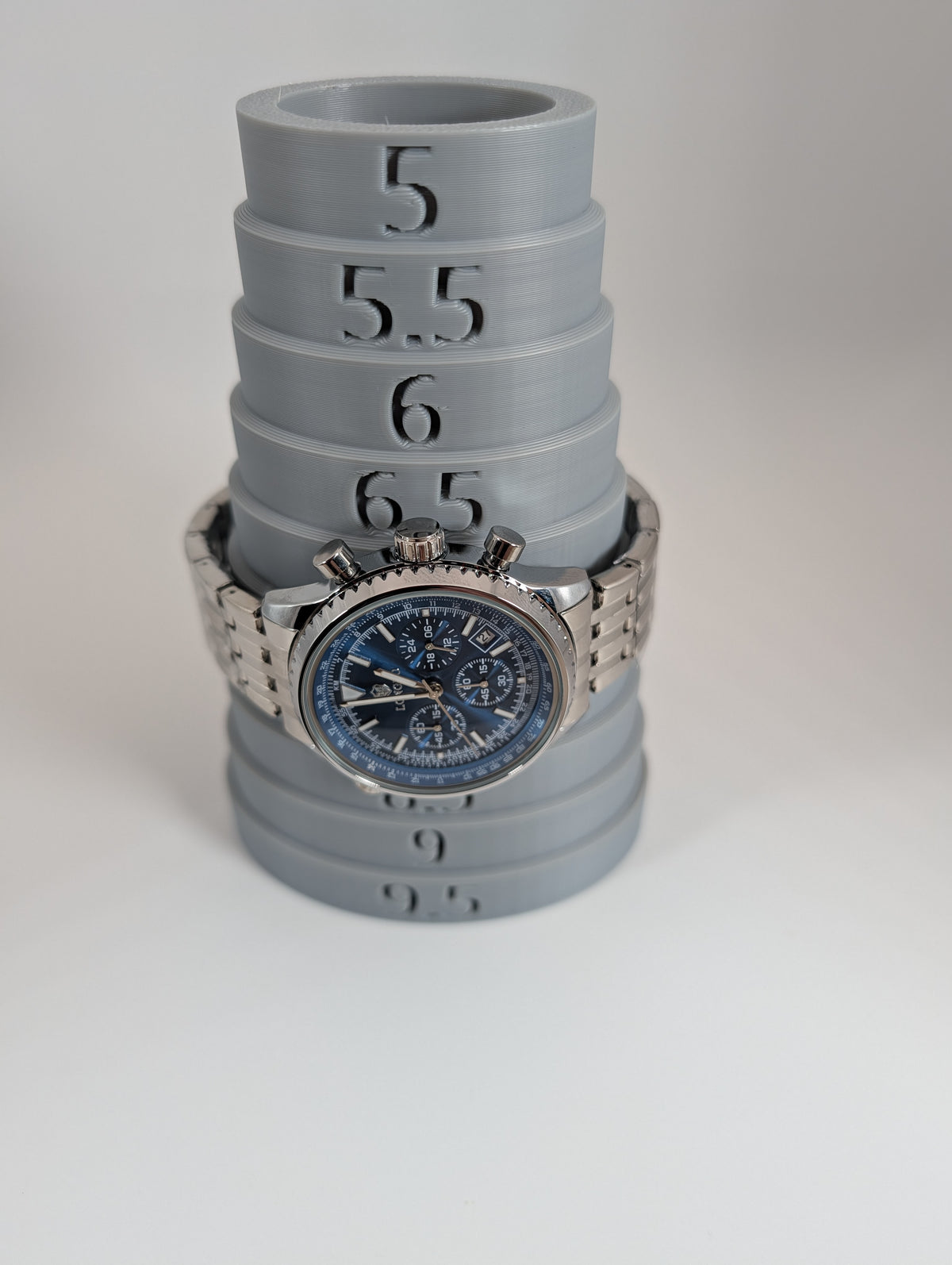 LONGBO 83823 Men's Chronograph Watch — Blue Dial / Stainless Steel Bracelet - 44mm