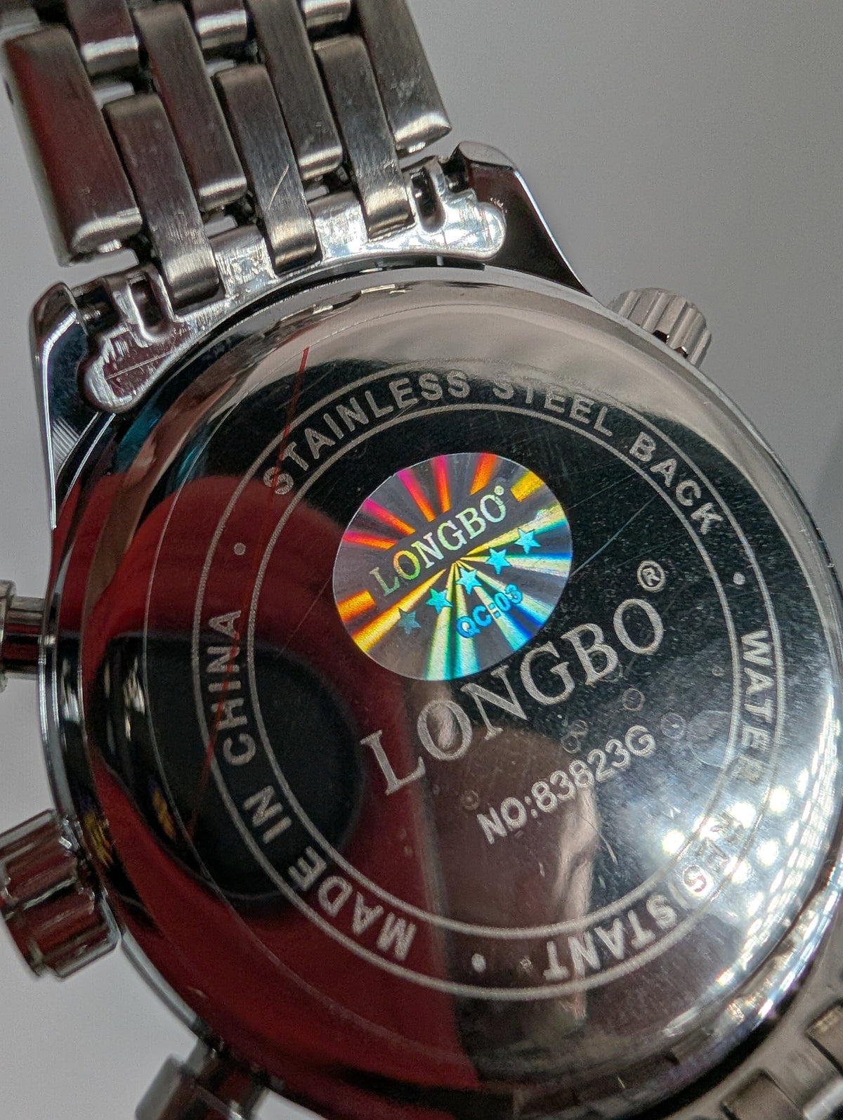 LONGBO 83823 Men's Chronograph Watch — Blue Dial / Stainless Steel Bracelet - 44mm
