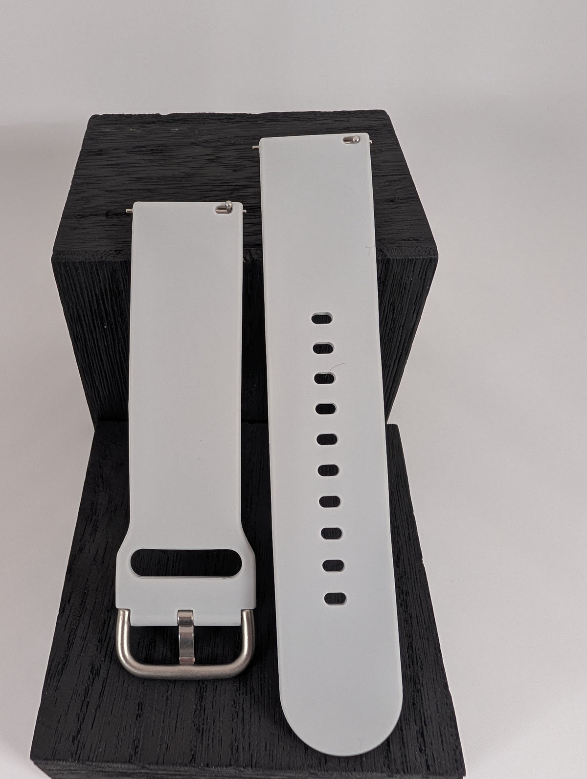 Light Gray silicone watch strap, front view